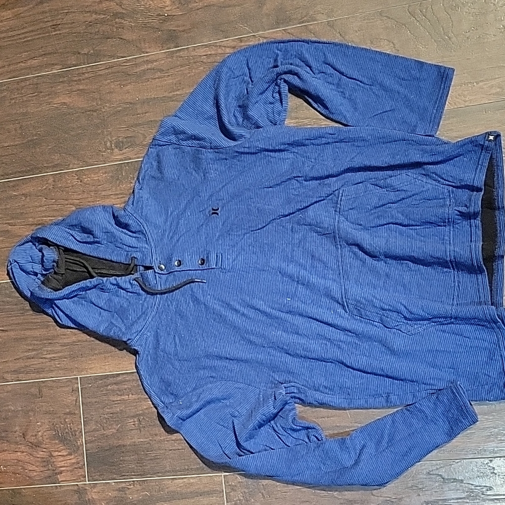 Xl Hurley lightweight hoodie blue with black pinstripes skateboard surfing #A1